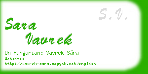 sara vavrek business card